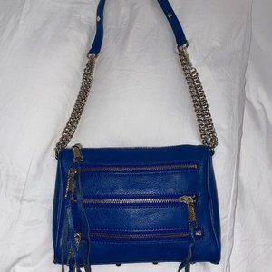 Rebecca Minkoff Moto 3-Zip Crossbody Bag Blue